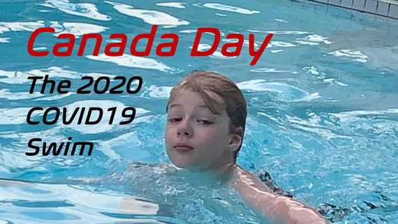 Lawson going for a swim on Canada Day